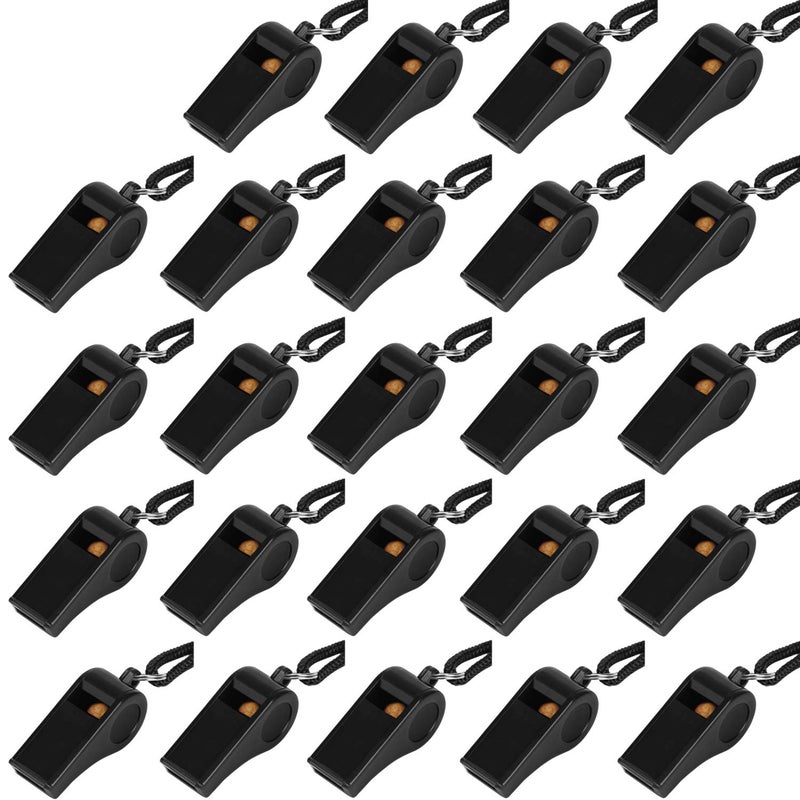 Fya Whistle, Plastic Whistle with Lanyard, Loud Clear Black Whistles Bulk Great for Coaches, Referees, and Officials - Image 1